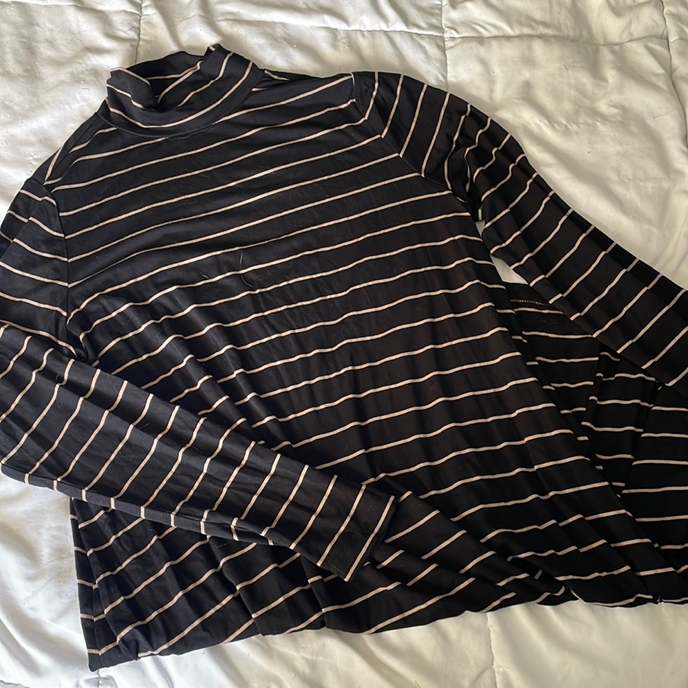 Striped Midi Turtleneck Dress